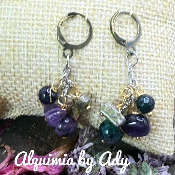 Silver statement hexagon hoop earrings - Picture 7 of 7